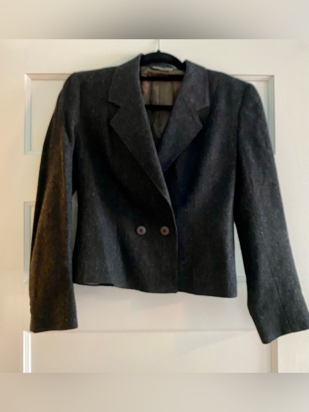 Vintage  Dark Gray Wool-Blend Blazer